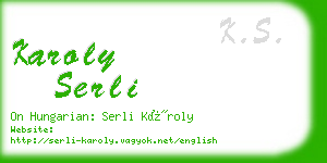 karoly serli business card